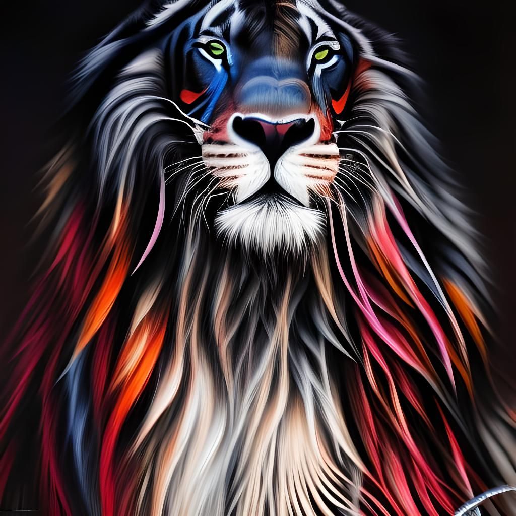 Colorful Zebra in Winter Coat Crayon Drawing