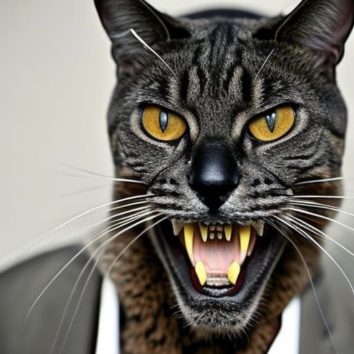 scary cat face man horror rt