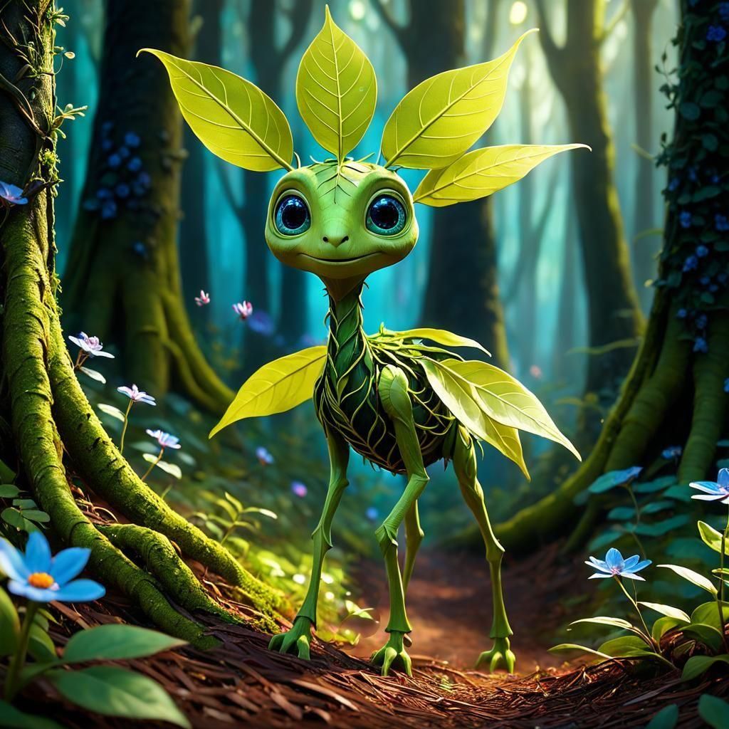 Magical Forest with Twinkling Lights