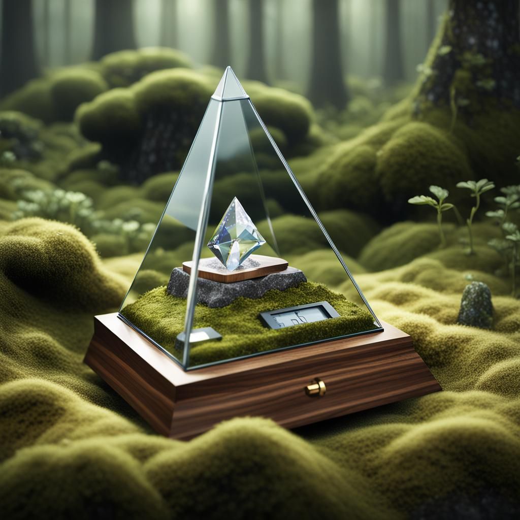 Crystal Metronome in Tundra, Hyper-Realistic Digital Art