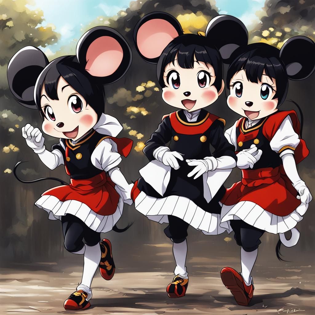 The Three Mouseketeers in Anime Style