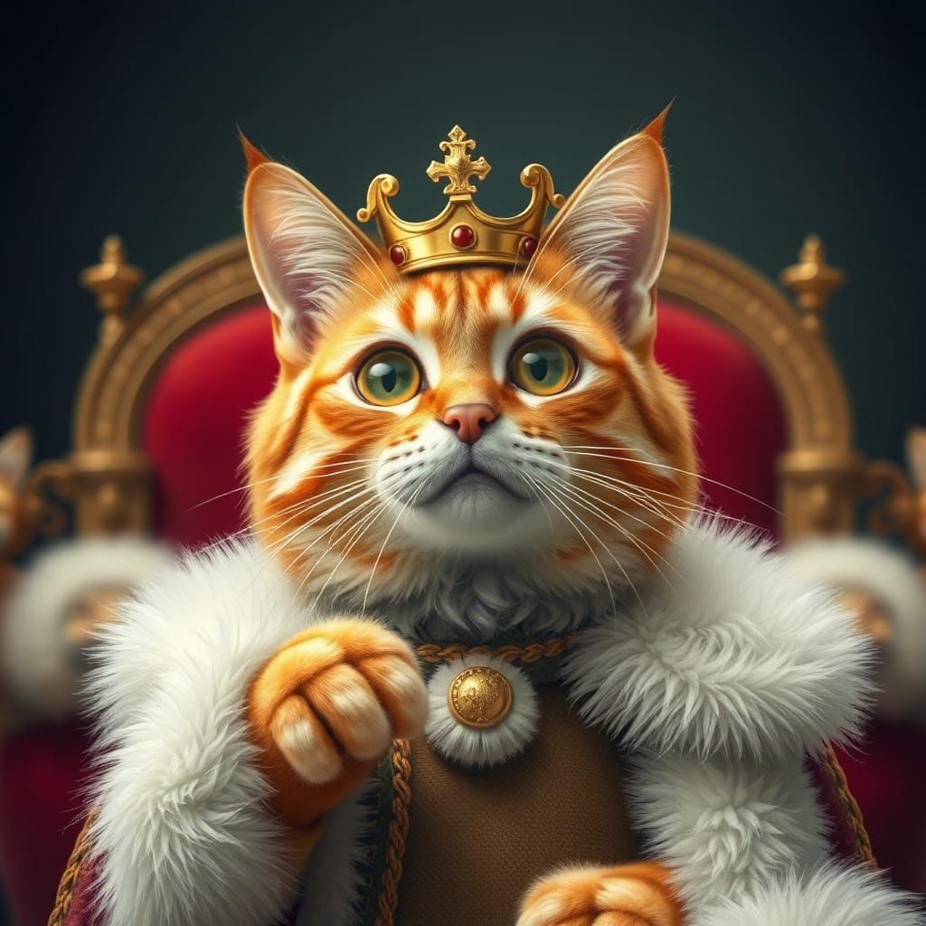 Anthropomorphic Cat King Addresses Parliament