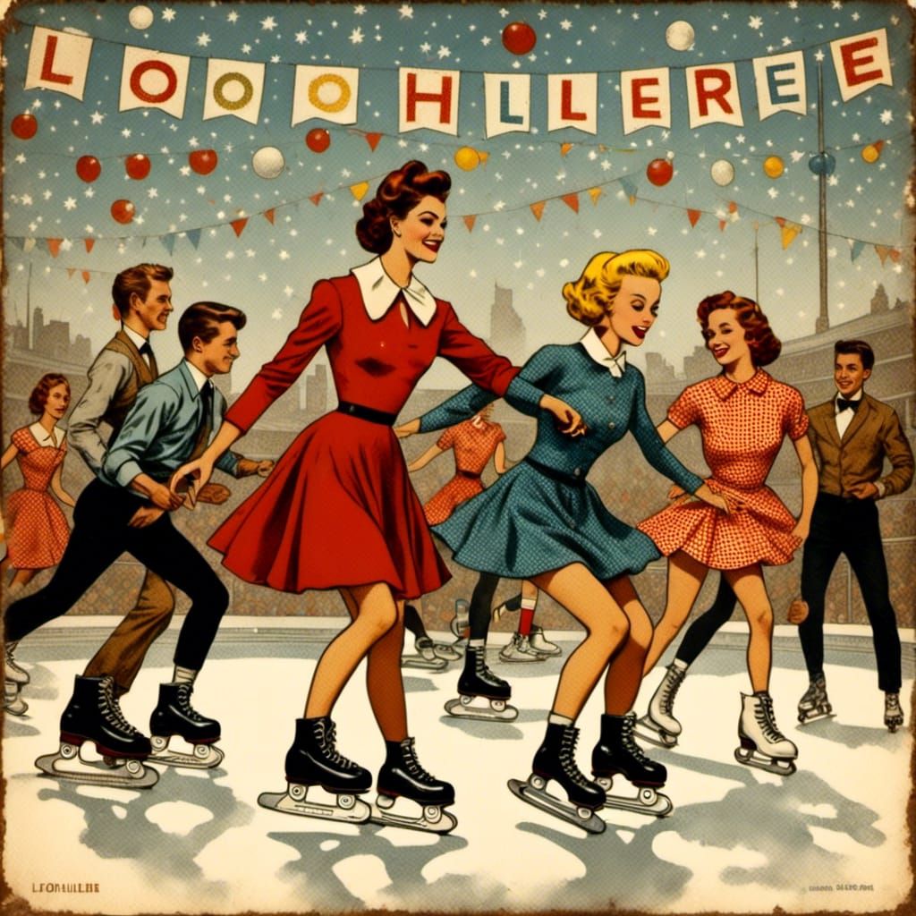 Vintage Disco Roller Rink in Hyperrealism