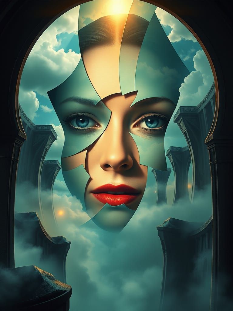 Cubist Portrait of an Enigmatic Hollywood Siren