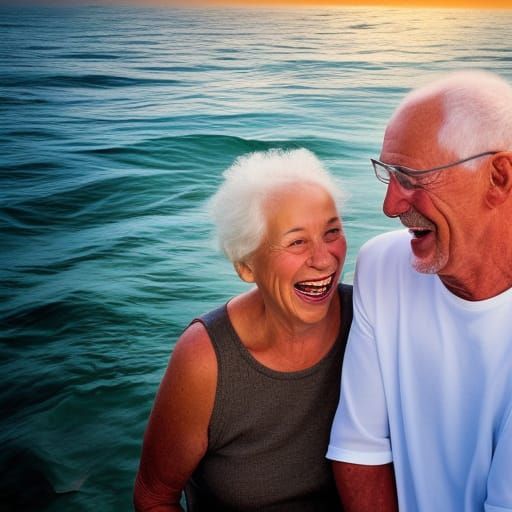 Elderly Couple's Sailing Adventure: A Portrait of Love