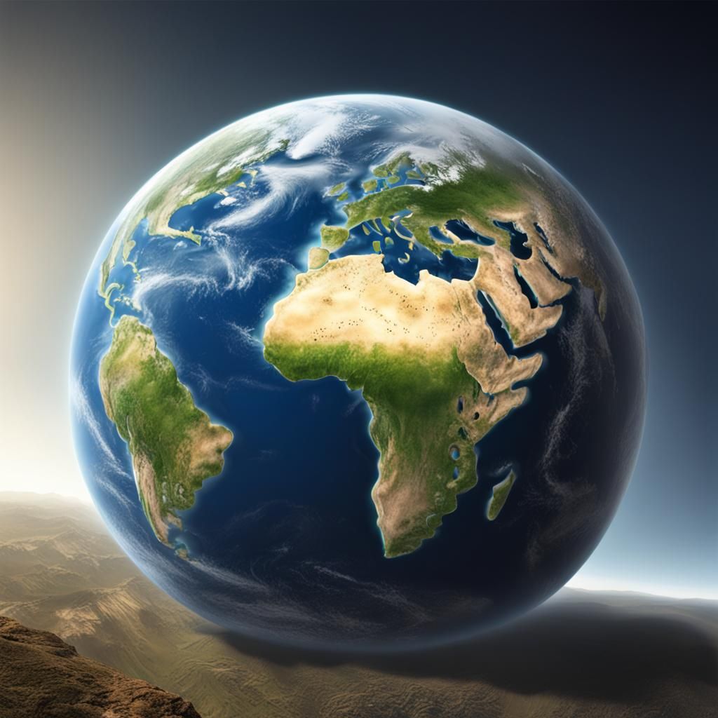 Photorealistic AI Rendering of Planet Earth