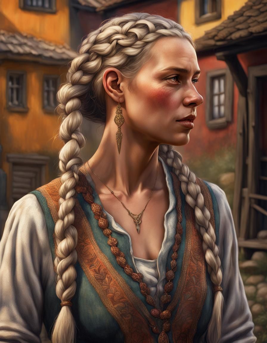 Swedish Woman in Traditional Dress: Hyperrealistic Art