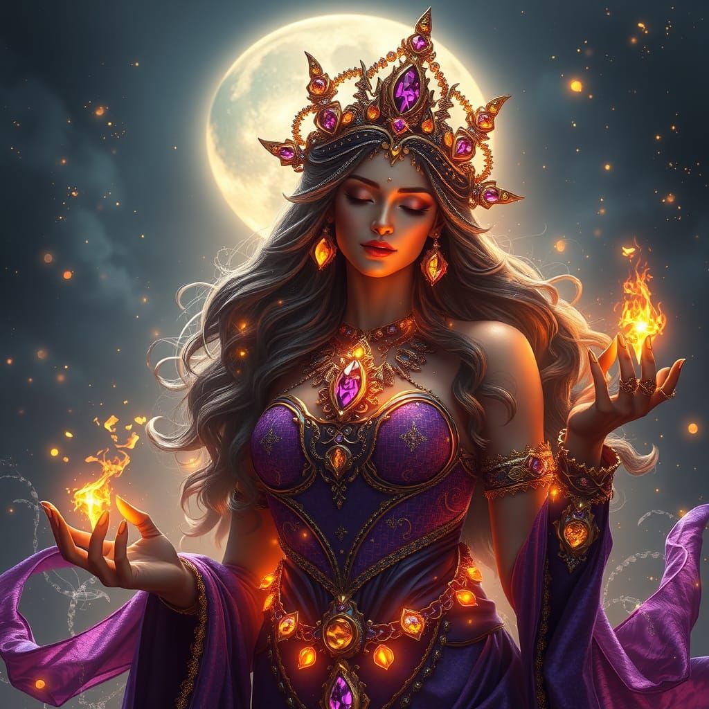 Ethereal Goddess in Vibrant, Hyper-Realistic Fantasy Art