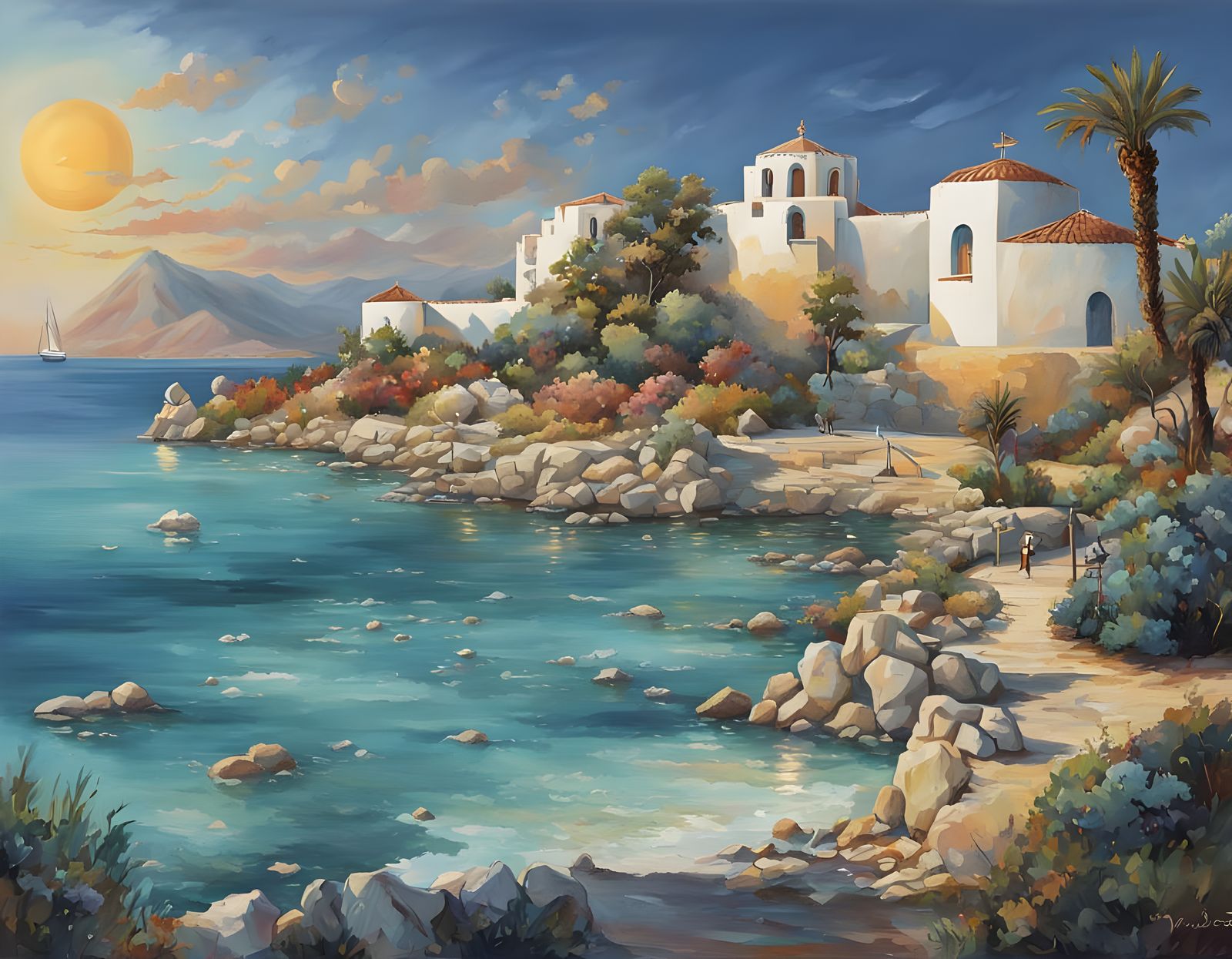 Surreal Cyprus Landscape in Dali Style