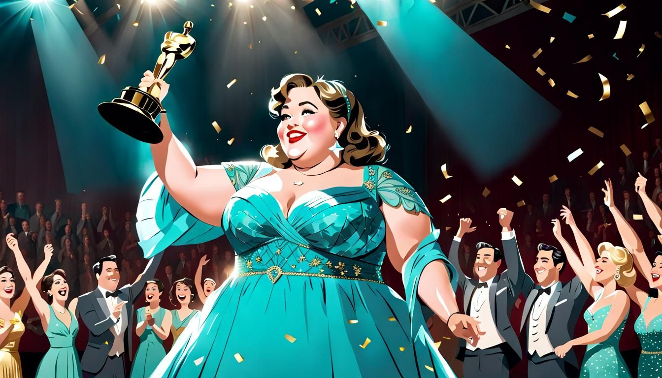 Actress Celebrates Oscar Win On Stage