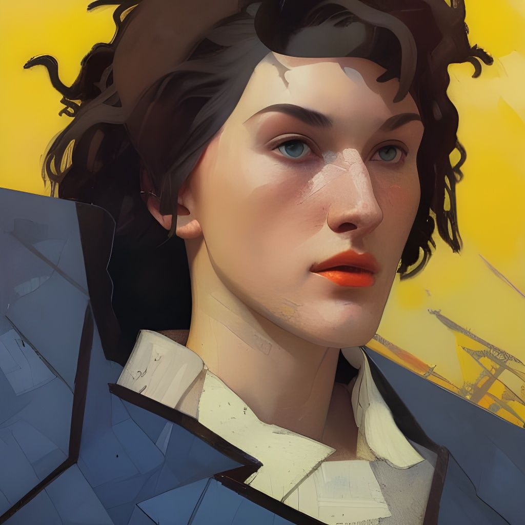 Abstract Portrait in Suprematist Style