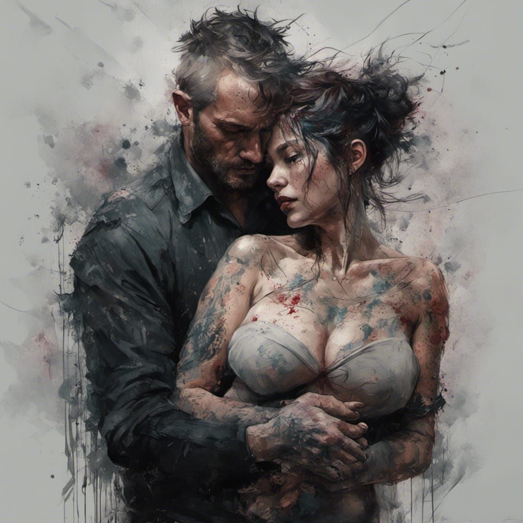 Passionate Embrace in Dark Romance Style