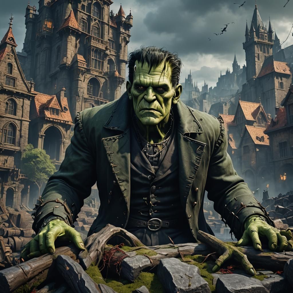 Detailed Matte Painting of Frankenstein