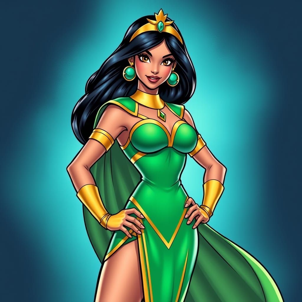 Disney Princess Jasmine as a Dynamic Superhero