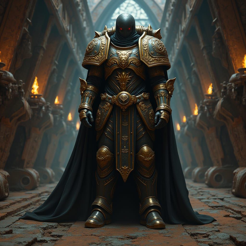 Imperial Knight in Dark, Ornate Power Armor