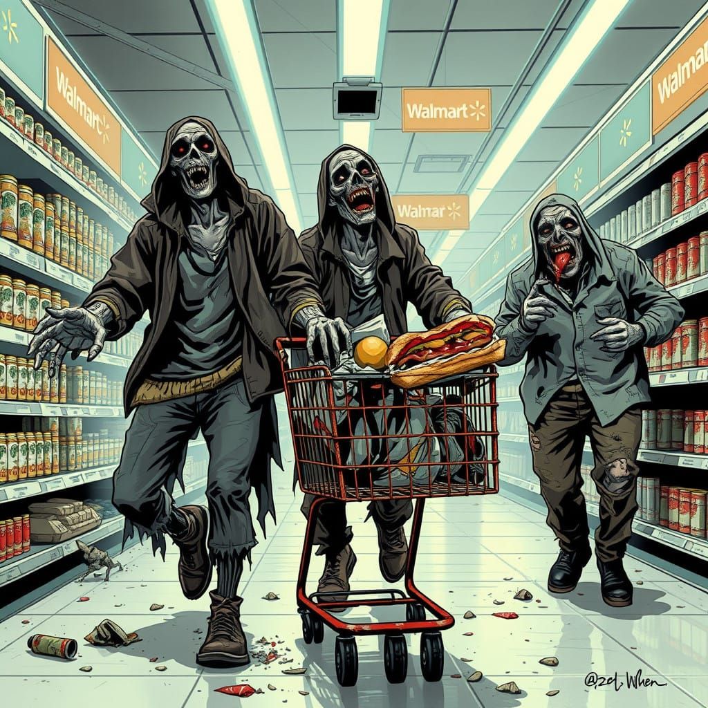 Undead Shoppers Overrun Walmart Aisles in Dark Humor Comic B...