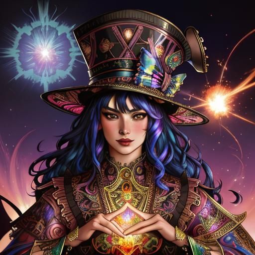 Iridescent Maximalist Hat in Fantastical Style