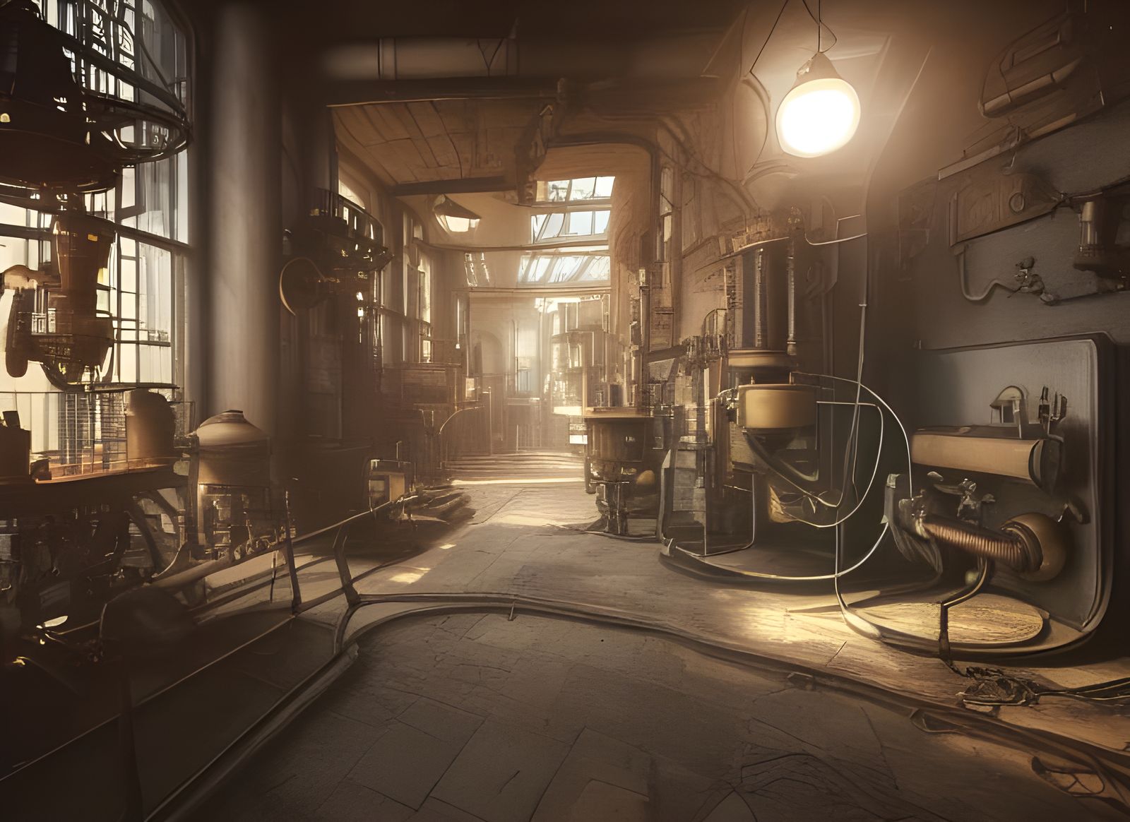 Steampunk Environment in Photo-Realistic 3D Rendering