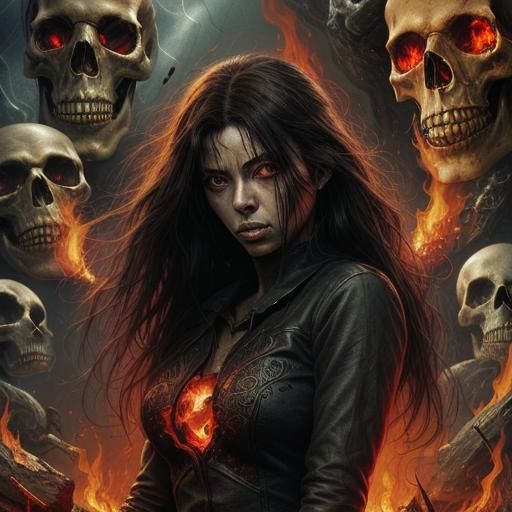 Half Alive, Half Dead Girl in Flames