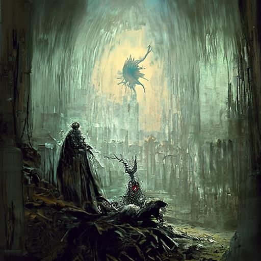 Ominous Dark Podling Horror in Fantasycore Style