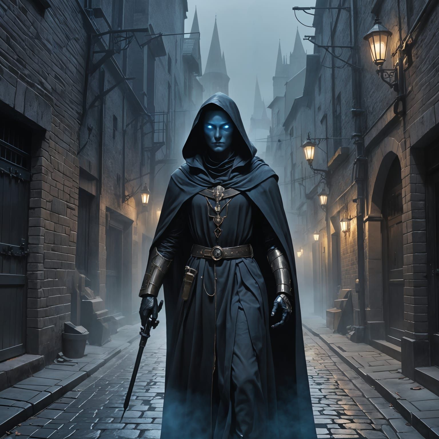 Android Cloaked in Medieval Fantasy World