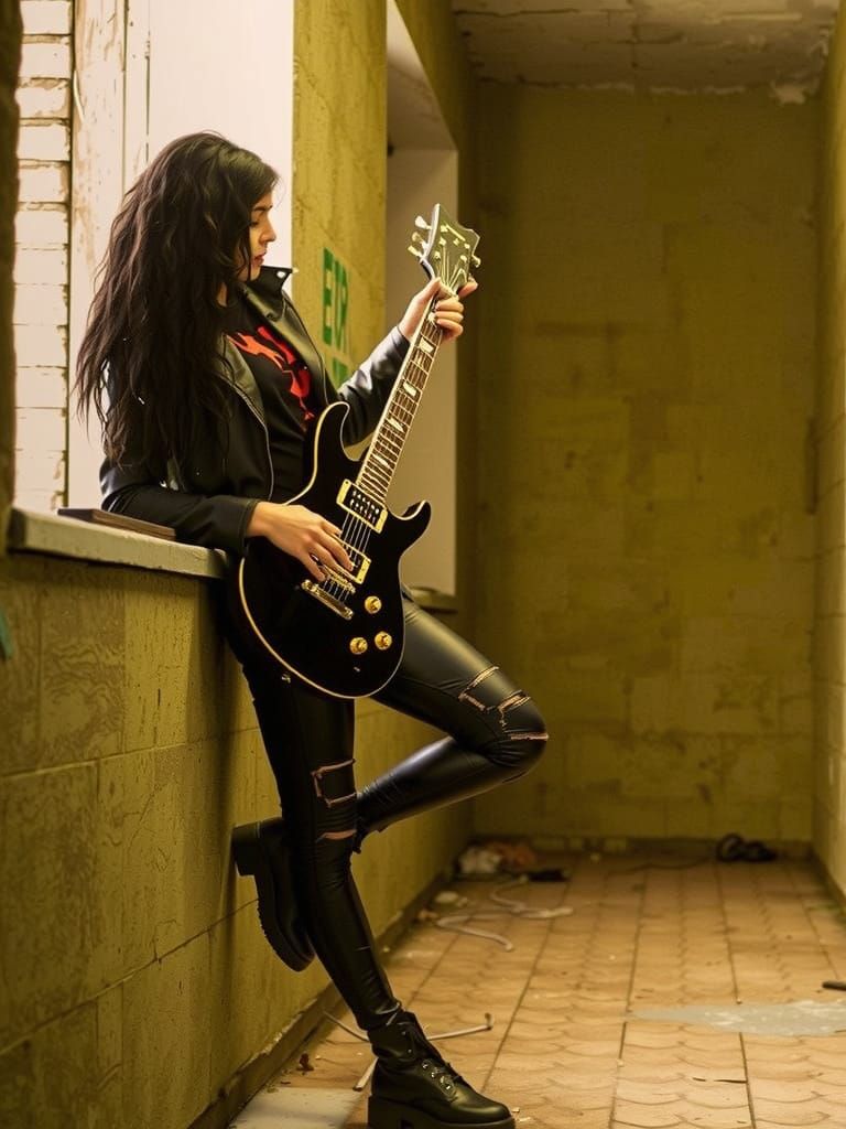 Moody Rockstar in High-Contrast Portrait Style