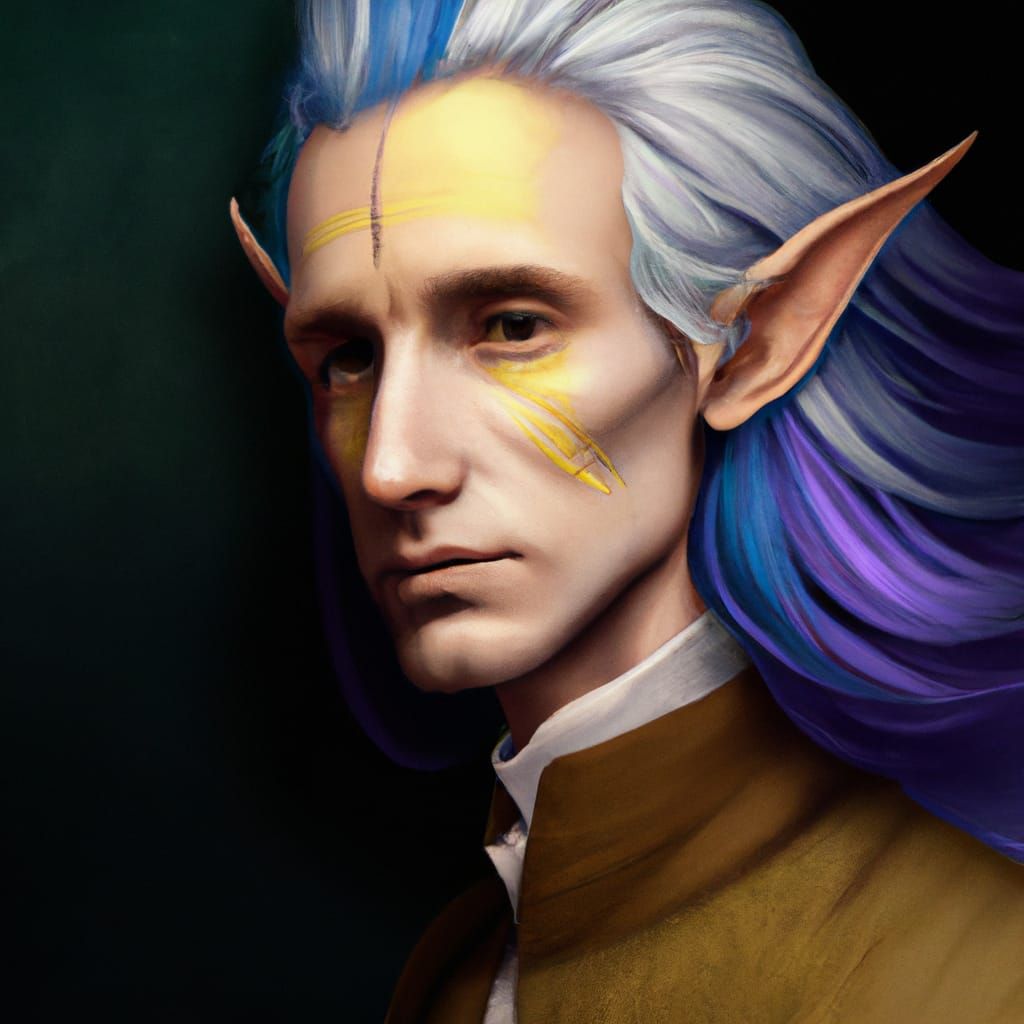 Elven Man Portrait in Digital Art Style