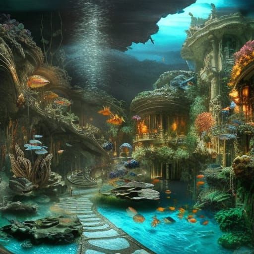 Epic Aquarium Digital Matte Painting