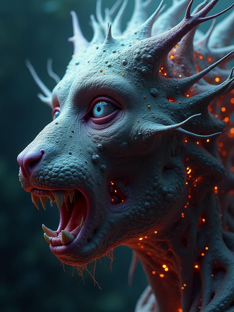 Digitally Disrupted Urban Landscape in Glitchismo Style