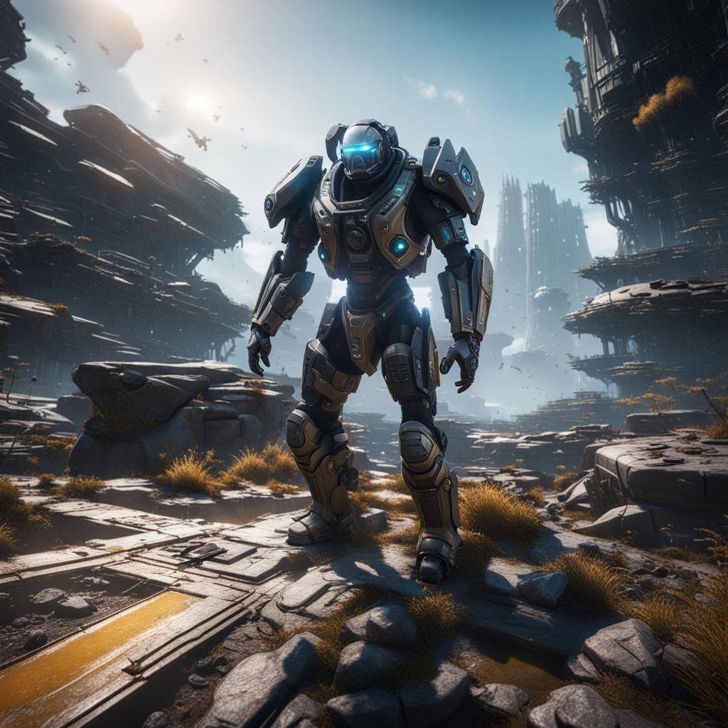 Futuristic 3D Game Cinematic Render in 8K