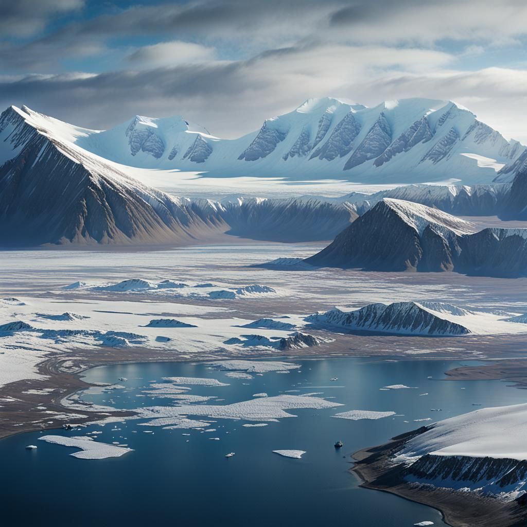 Untouched Arctic Wilderness of Svalbard in Detailed Matte Pa...