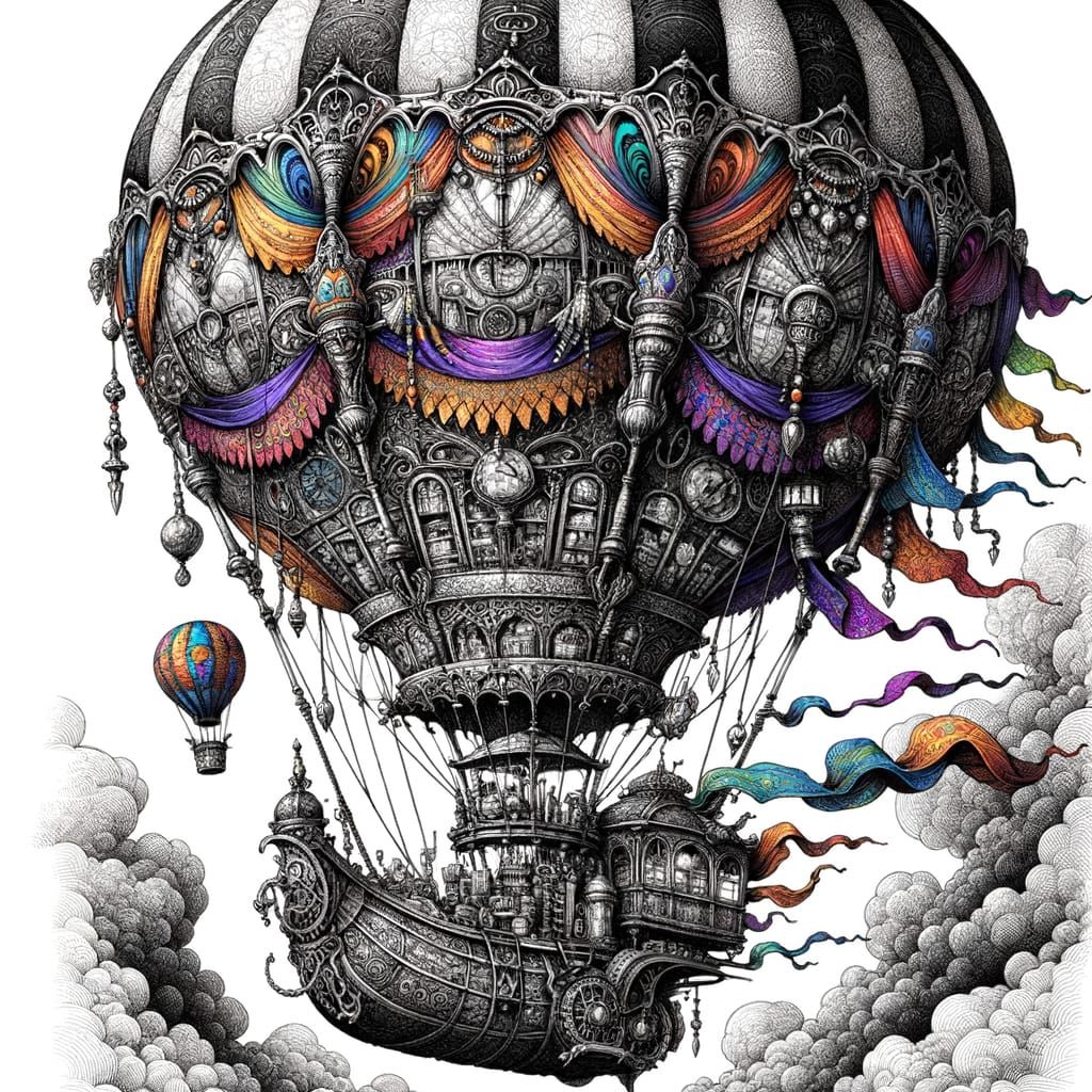 Fantasy Steampunk Mobile Magic Shop Hot Air Balloon