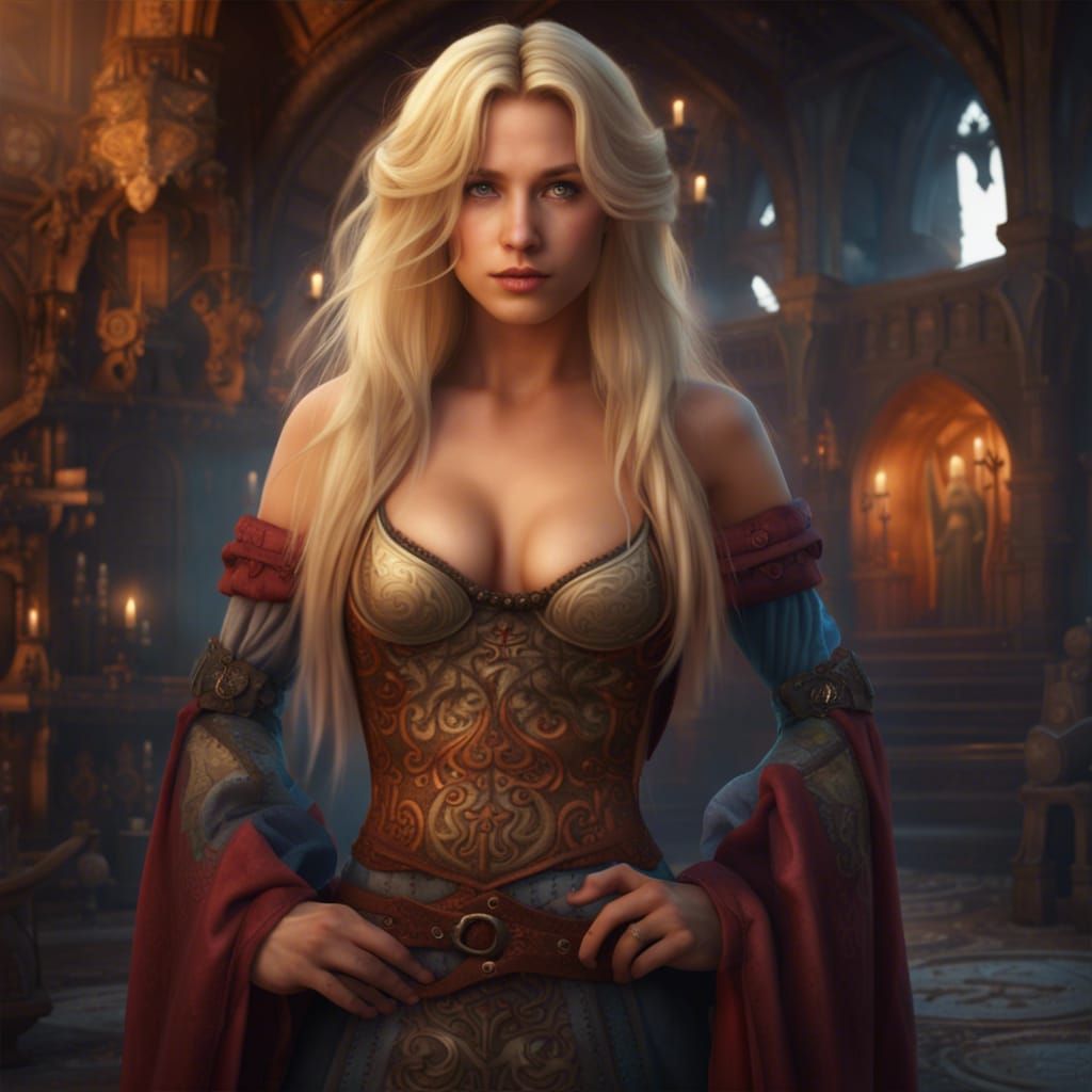 Medieval Pin-Up: Detailed Fantasy Art