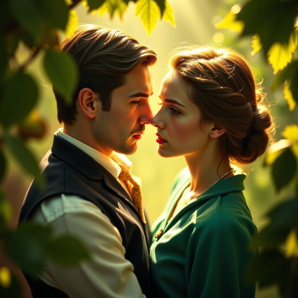 Ashley and Scarlett in Tara's Orchard: Photorealistic Style