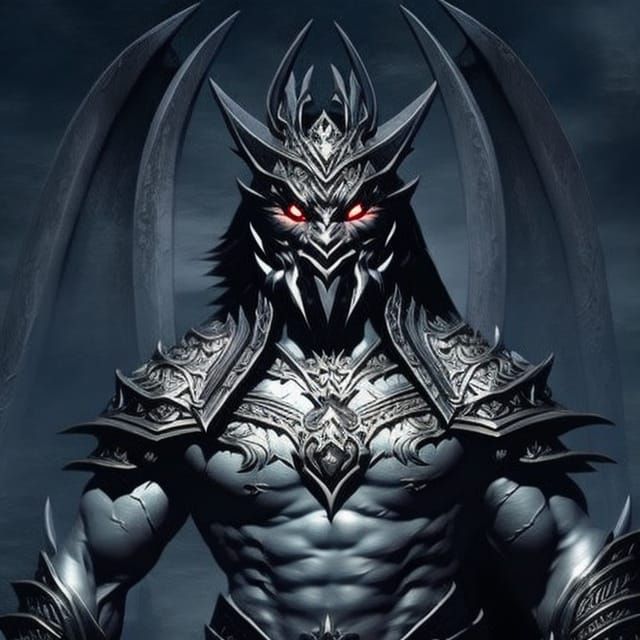 Monster Hunter with Katana Under Moonlight, Digital Art