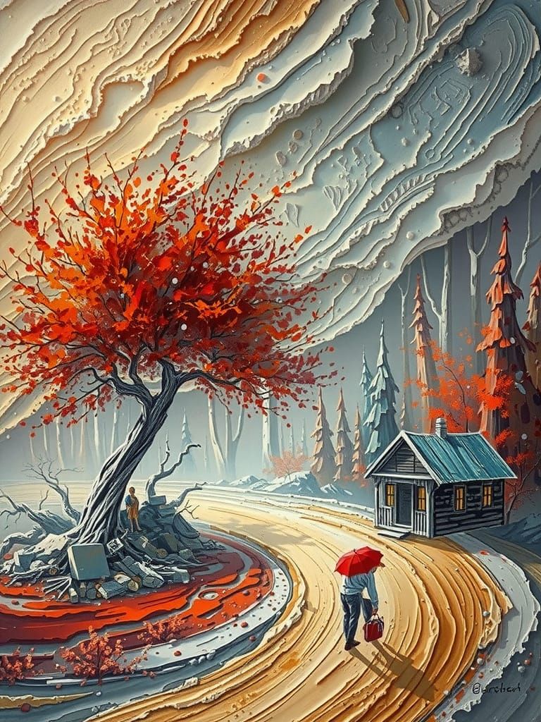 Serene Forest Landscape in Classic Oil Painting Style