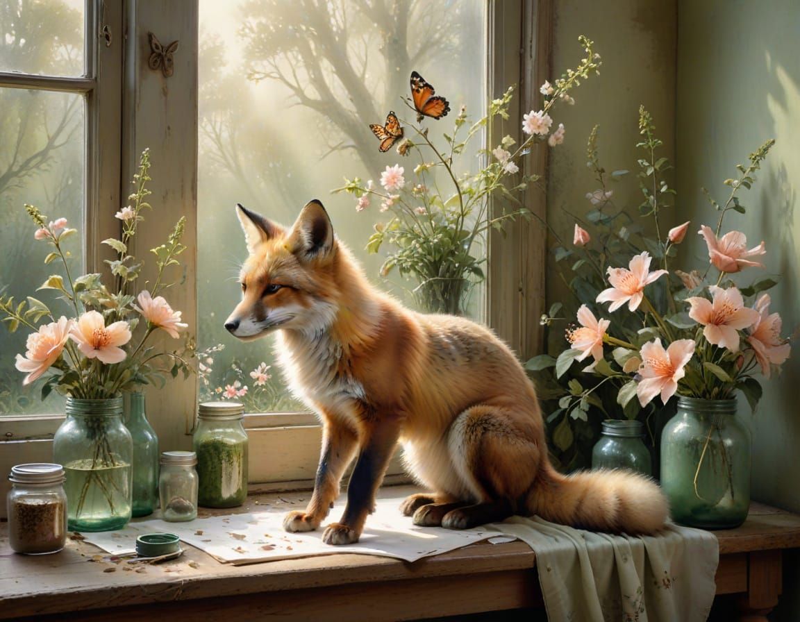 Fox kit in the house