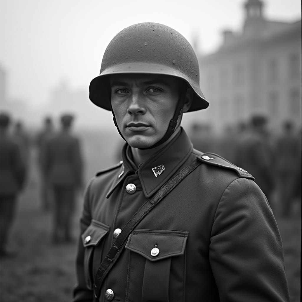 Polish Husar Cavalryman on Warsaw Battlefield in 1943