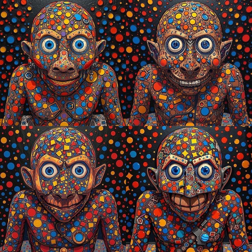 Neon Ice Cream Man with Metallic Sprinkles