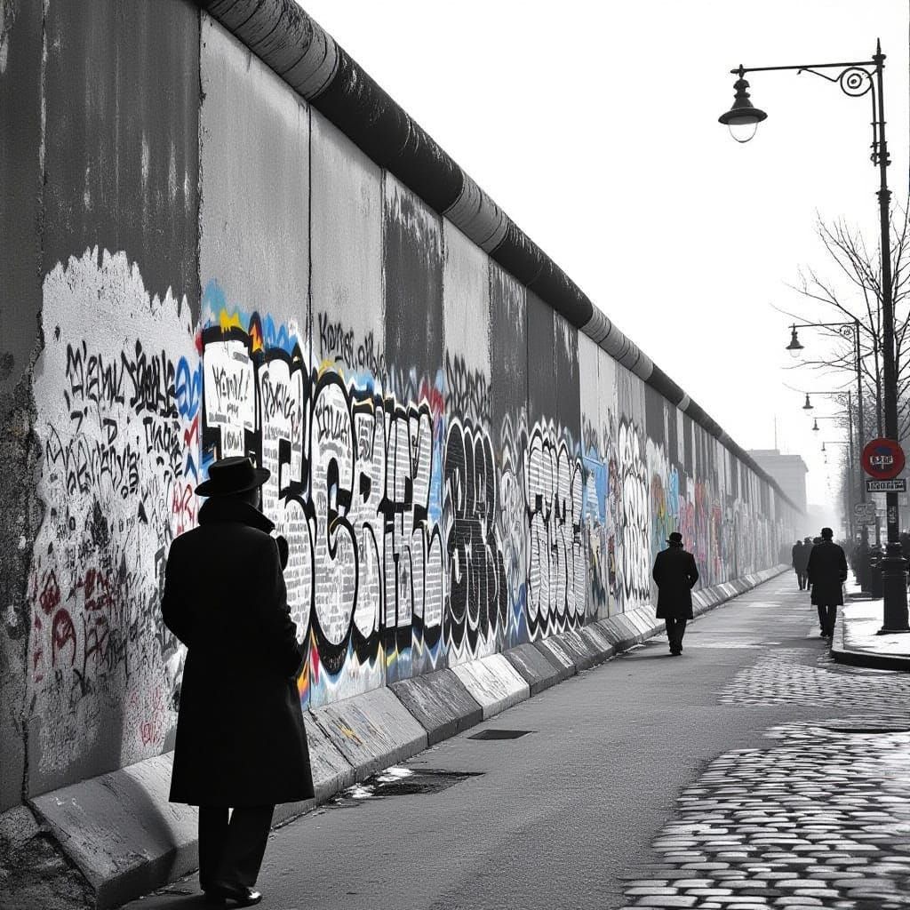 Berlin Wall 1960: Divided City in Stark Black and White