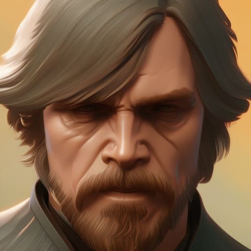 Luke Skywalker Portrait in Art Nouveau Style