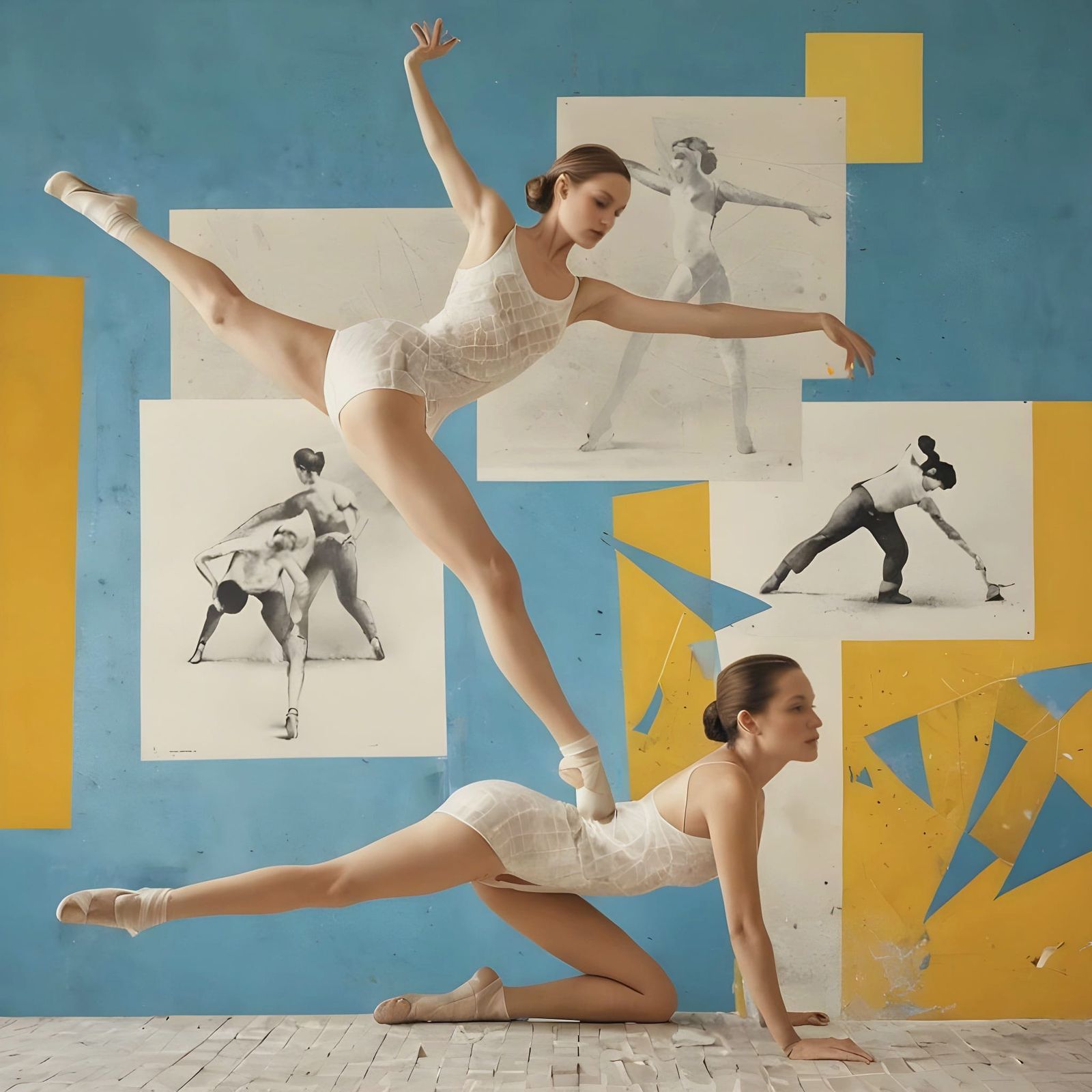 Dancers in a Vintage Art Studio Setting