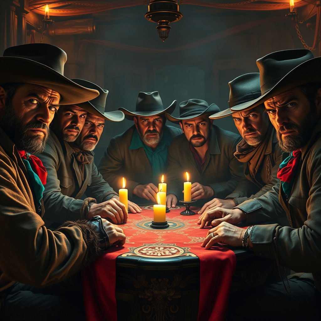 Cowboys Poker Game: Suspicion at the Table