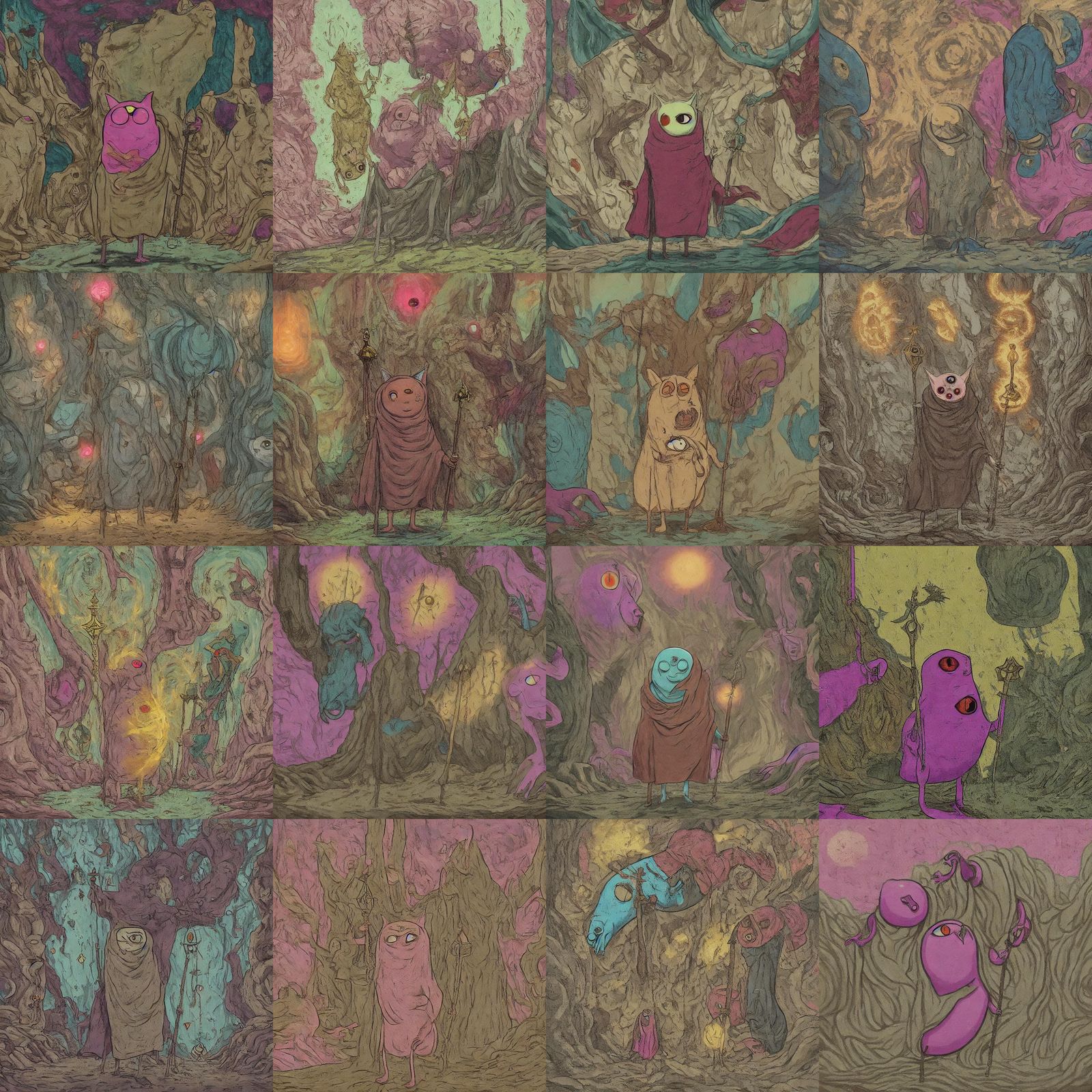 Cute Occult Cartoon Adventure in Graphic Novel Style