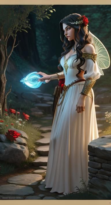 Fantasy Fairy in Forest Concept Art