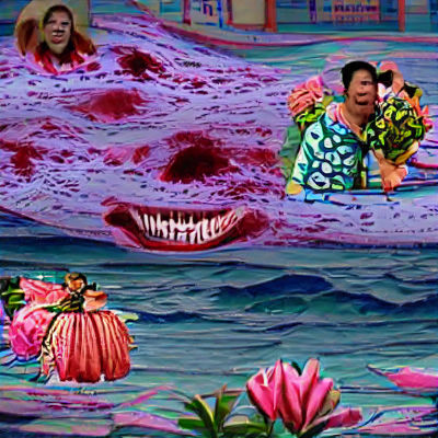 Floral Vacation Horror AI Image