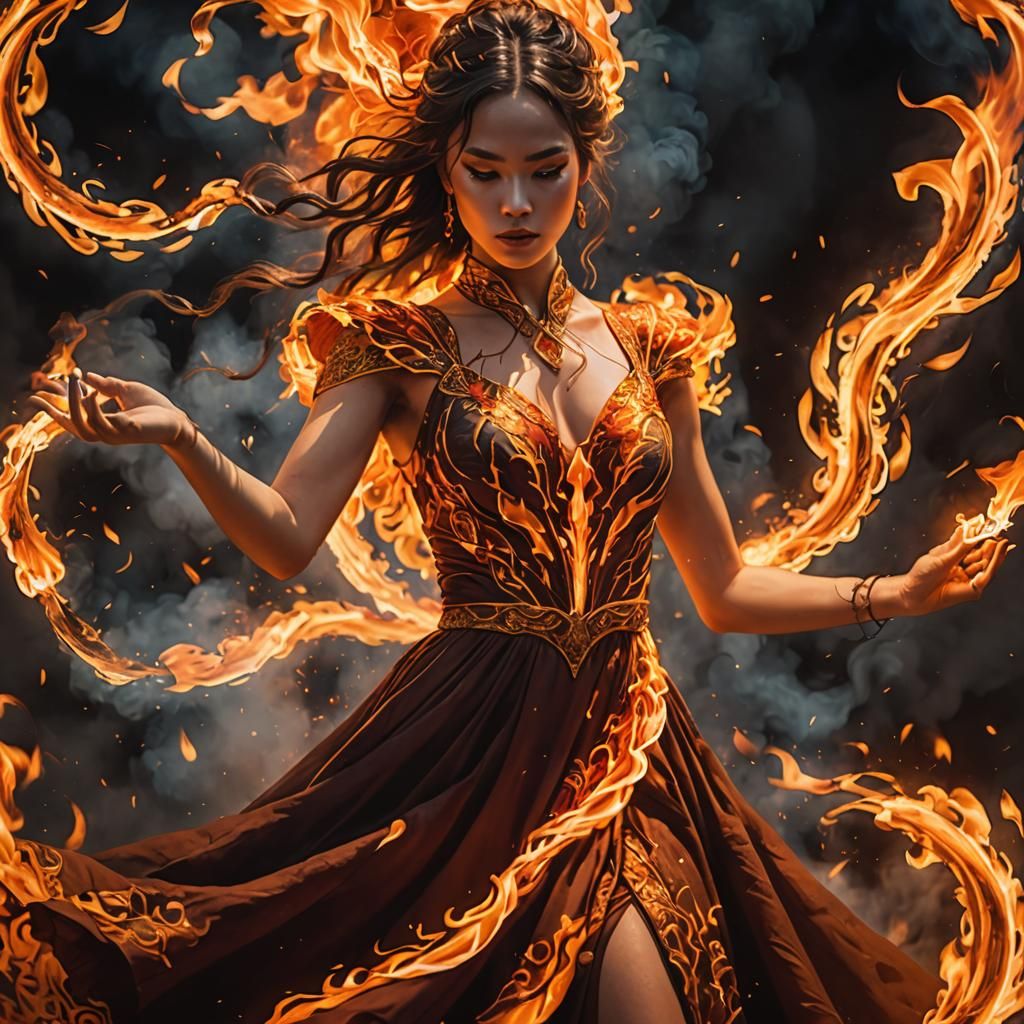Fiery Dancer: A Portrait in Flames