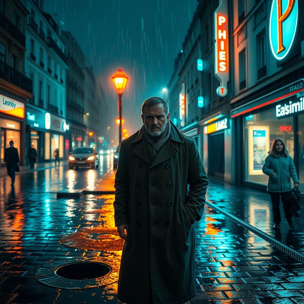 Rainy Night in Paris: A Man's Despair