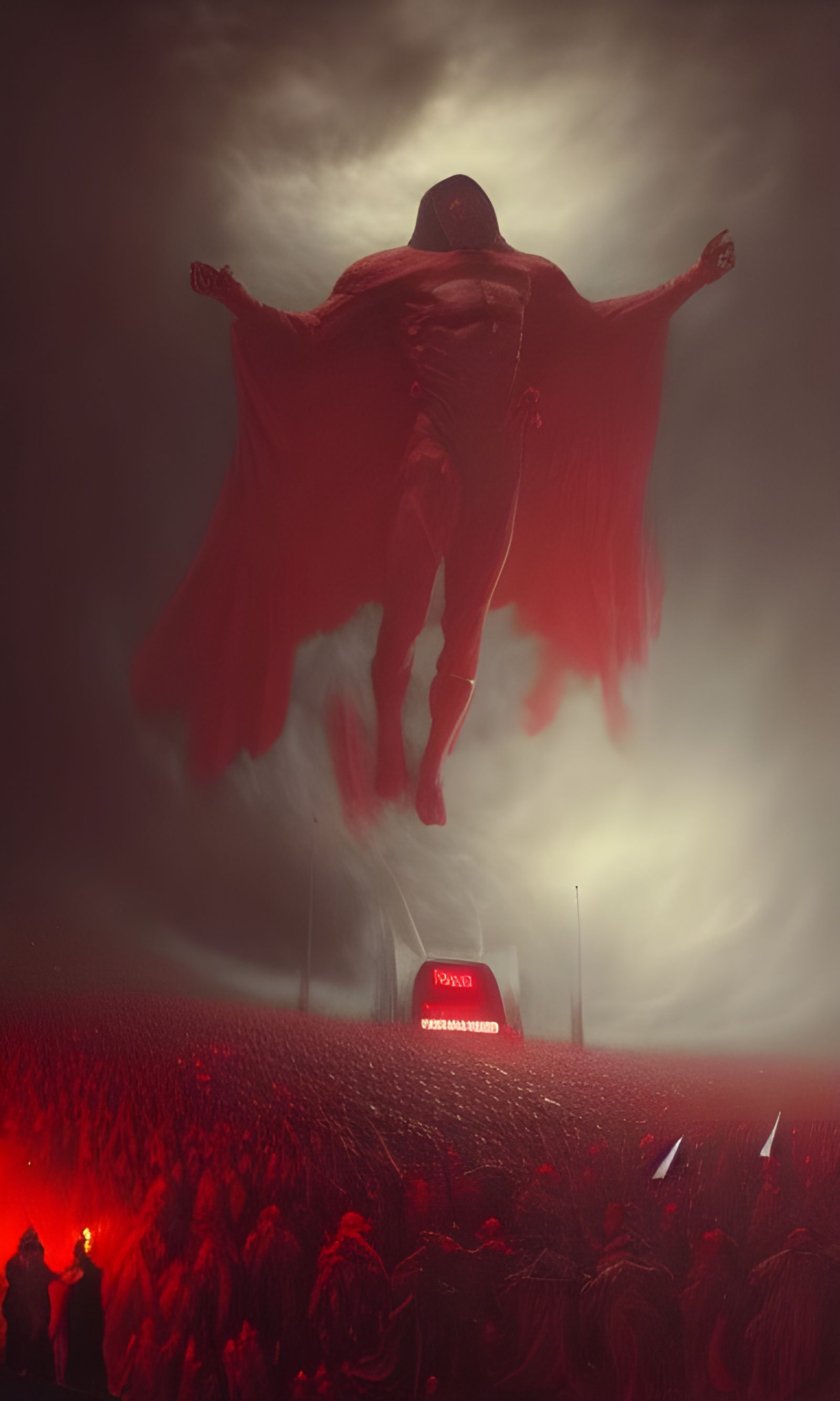 Doom at Football Game in Red Cloak