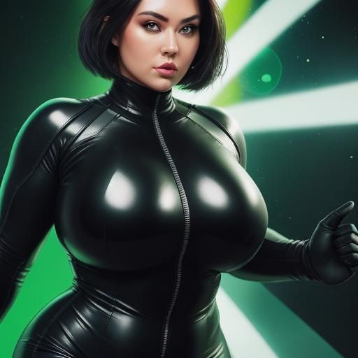 Plus-Size Girl Fighting Matrix Style